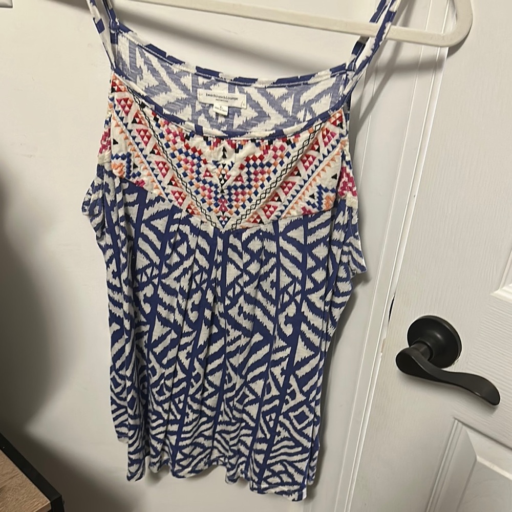 Beachlunchlounge Blue and White Relaxed Camisole